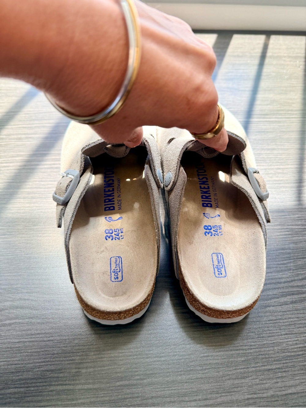 Birkenstock Boston Clog Mule in Taupe, size 38 - Picture 7 of 9